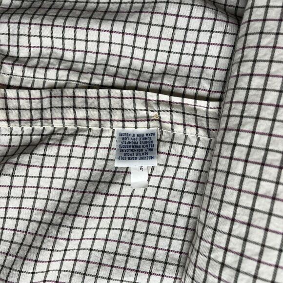 Polo Ralph Lauren Shirt Mens 2XB Big Gray Burgundy Check Button Long Sleeve Pony - Picture 6 of 12